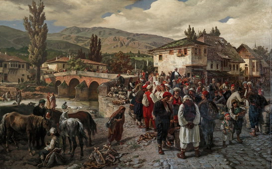 黑塞哥维那萨拉热窝市场的拉丁桥