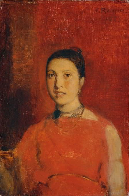 Franz Rumpler - Mädchen in rotem Kleid