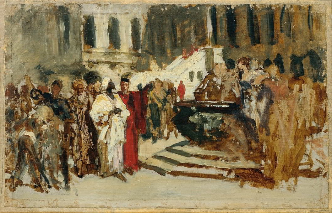 Leopold Carl Müller - Skizze zum Gemälde ‘Arabische Kaufleute in Venedig’