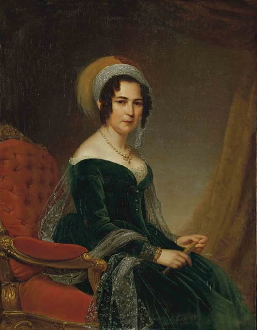 戴头巾的女士或莫里茨·柯尼希斯沃特夫人的肖像，née Cécilia Wertheimer
