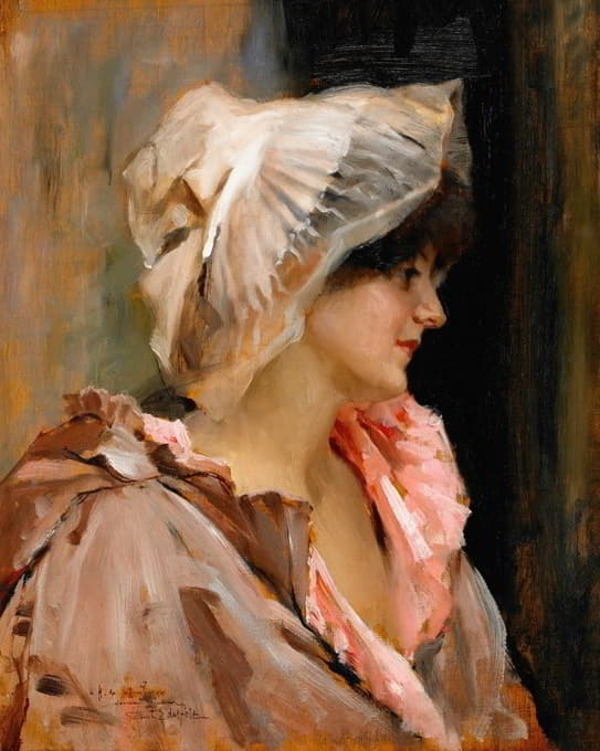 Albert Edelfelt - Parisian lady in a Peignoir
