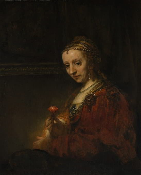 Rembrandt van Rijn - Woman with a Pink