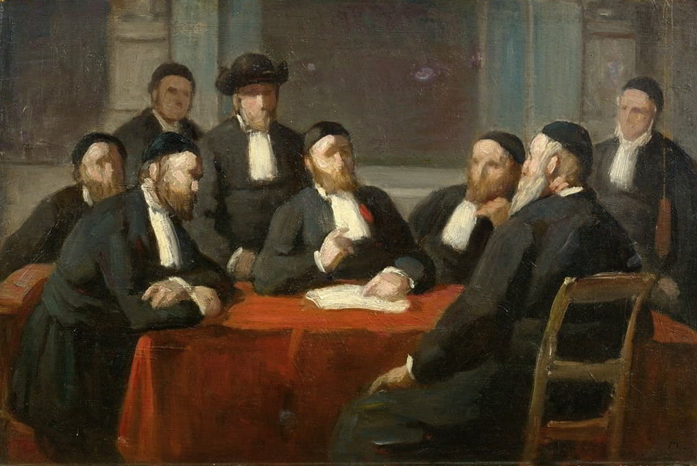 Edouard Moyse - A Meeting of The Rabbinical Council