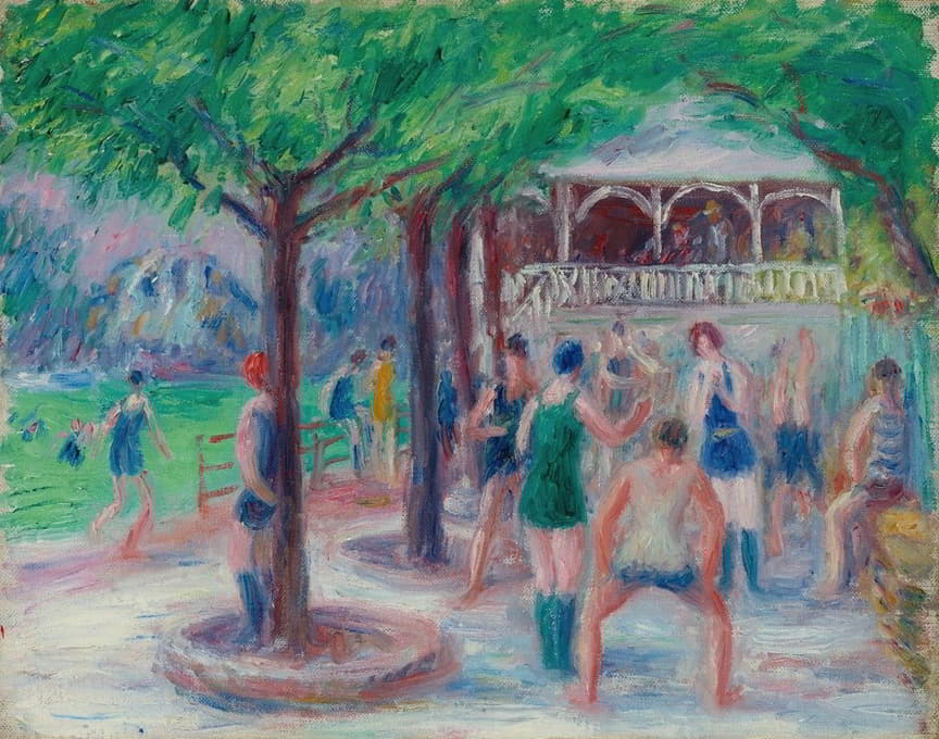 William James Glackens - Bathers At Play, Study #2