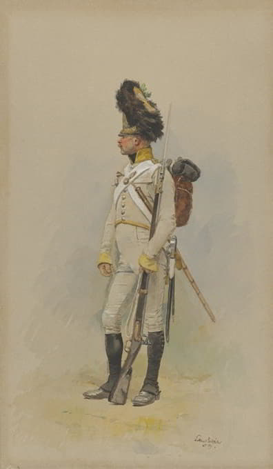 Jean-Baptiste Édouard Detaille - A Standing Grenadier of the Municipal Guard