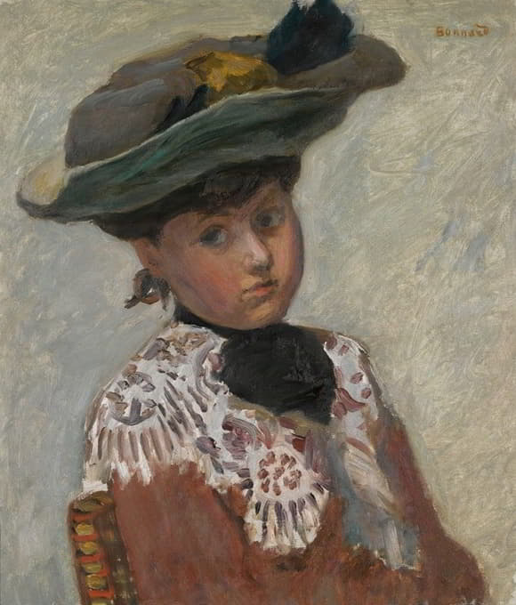 Pierre Bonnard - Portrait de Jeune Femme Or Le Chapeau