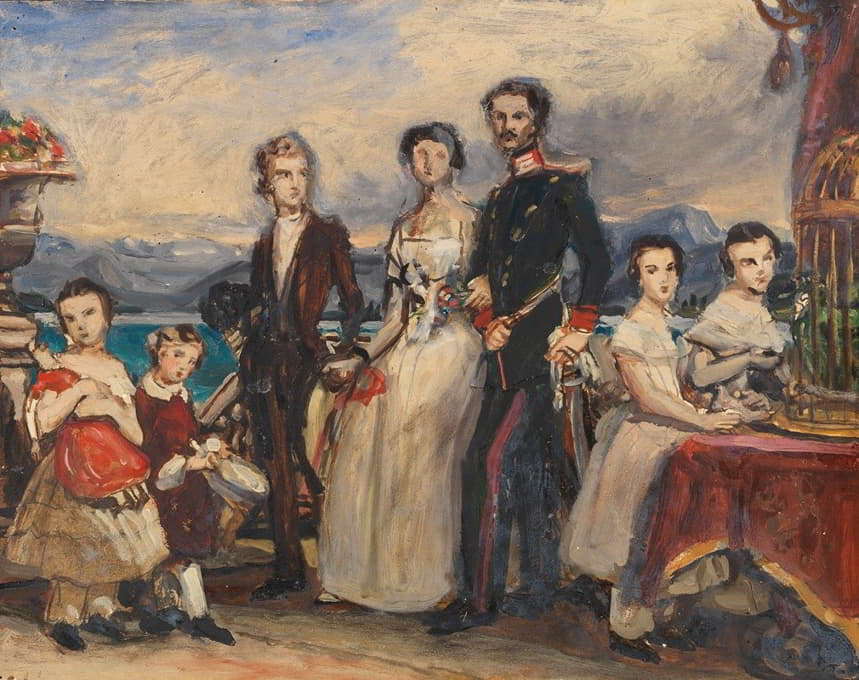 Joseph Karl Stieler - Studie zu dem Gemälde ‘Die Geschwister der Kaiserin Elisabeth von Österreich’