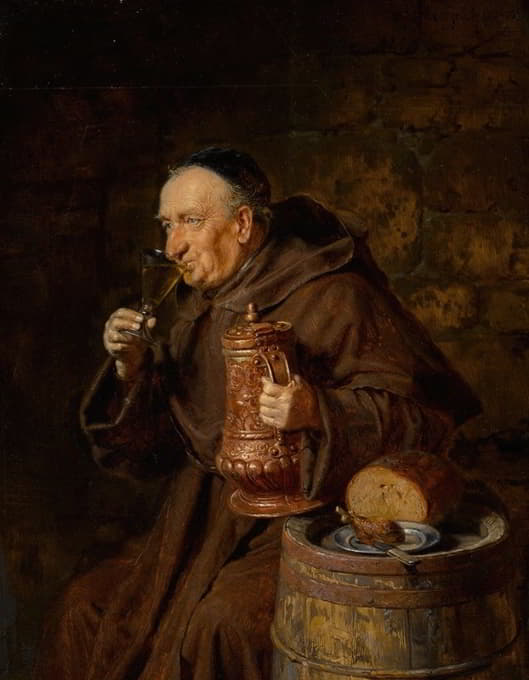 Eduard von Grützner - Monk drinking