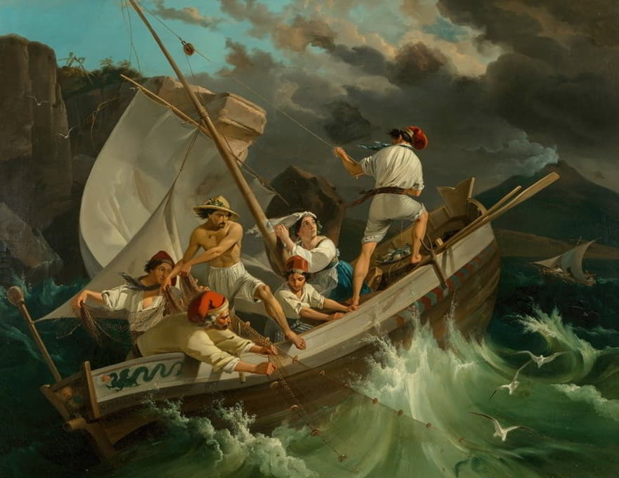Georg Perlberg - Fishermen before the storm