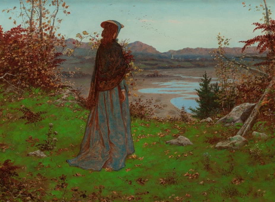 William J. Hennessy - Woman in an Autumn Landscape