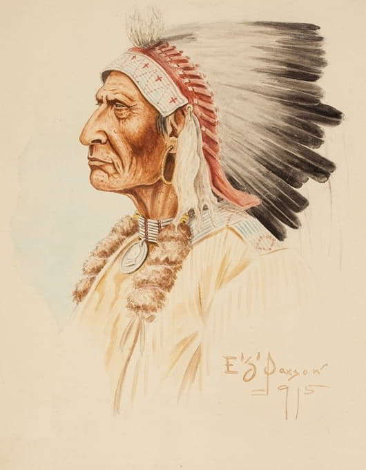 Edgar Samuel Paxson - Indian Portrait