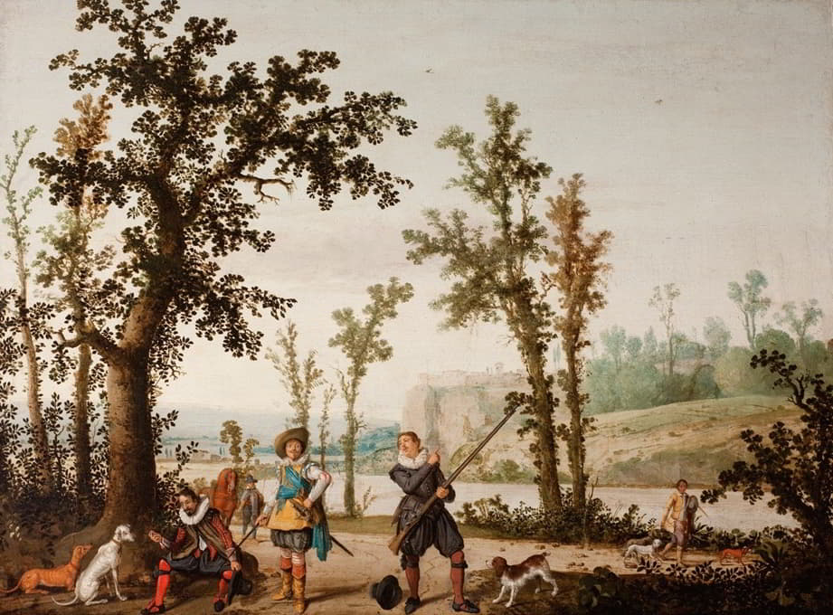 Cornelis Hendricksz. Vroom - Landscape with Hunters