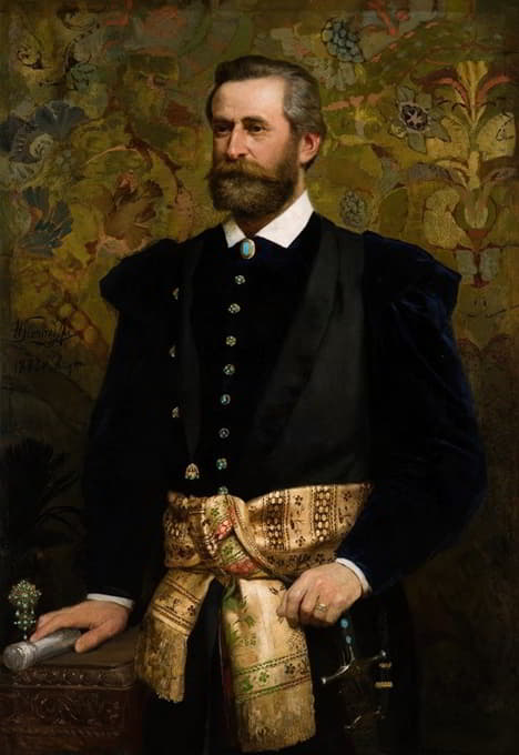 卢德维克·沃季奇（1834-1894）的肖像，加利西亚塞姆人的马哈尔