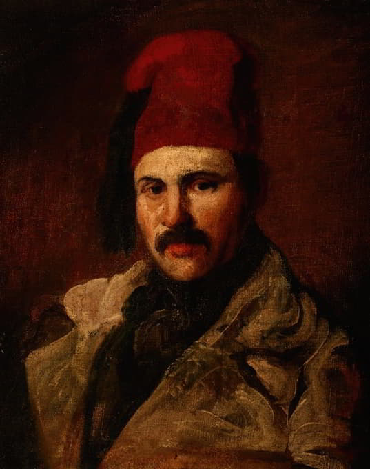 马克西米利安·奥博斯基的肖像，戴着一件费兹