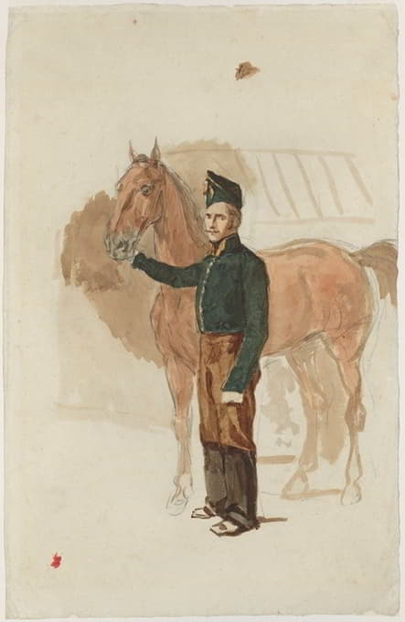 Piotr Michałowski - Stableman with a horse