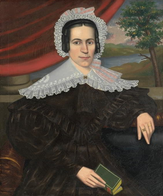 Erastus Salisbury Field - Woman with a Green Book (Louisa Gallond Cook)