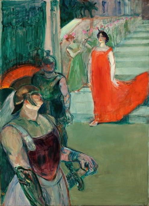 Henri de Toulouse-Lautrec - The Opera ‘Messalina’ at Bordeaux (Messaline descend l’escalier bordé de figurants)
