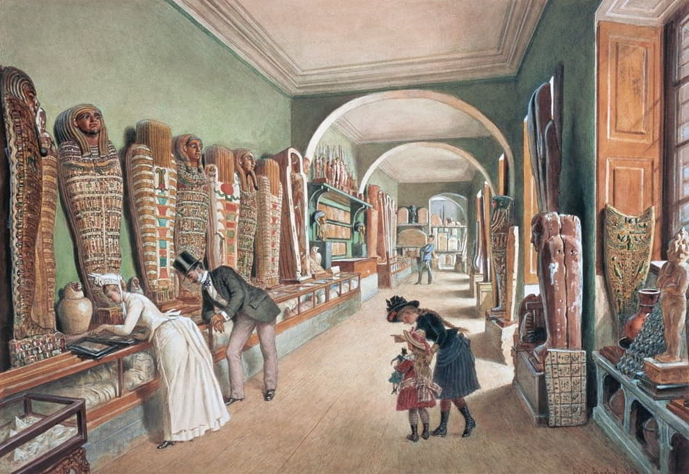 走廊和埃及收藏的最后一个橱柜