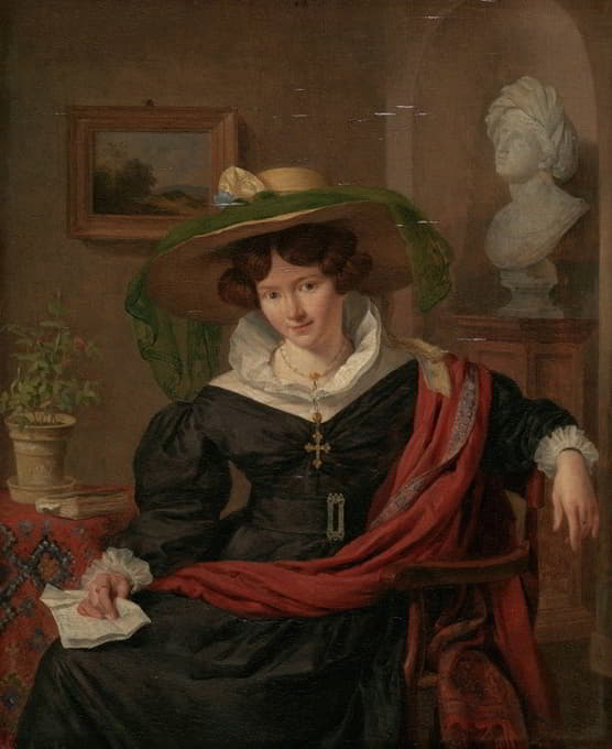 路易斯罗耶的妻子卡罗莱纳·弗雷德里卡·克斯特的肖像
