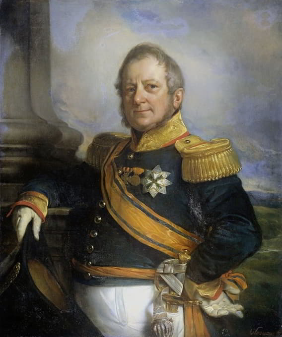 荷兰东印度群岛陆军司令官德科克男爵Hendrik Merkus和1826以后副总督的画像