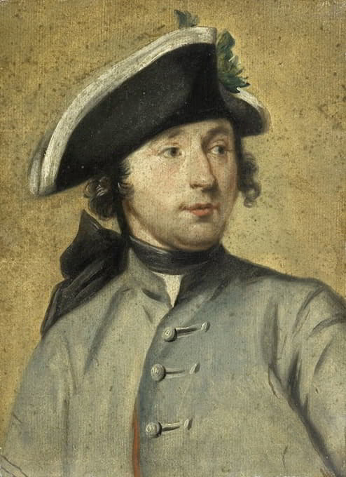 Cornelis Troost - Portrait of Ludolf Backhuysen II, Painter and Dragoon, Grandson of the Marine Painter Ludolf Backhuysen I