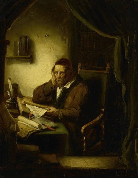 Georg Gillis van Haanen - Old Man in his Study