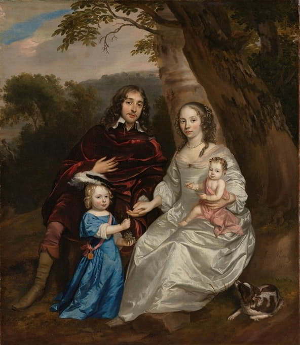 戈弗特·范·斯林格兰特（1623-1620），德克尔达姆之主。和他的第一任妻子克里斯蒂娜·范·贝弗伦以及他们的两个儿子