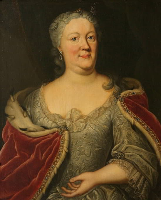 玛丽亚-路易莎-范-海森-卡塞尔的肖像，被称为迈凯-梅。弗里斯兰省镇长约翰-威廉-弗里索，奥兰治-拿骚王子的遗孀