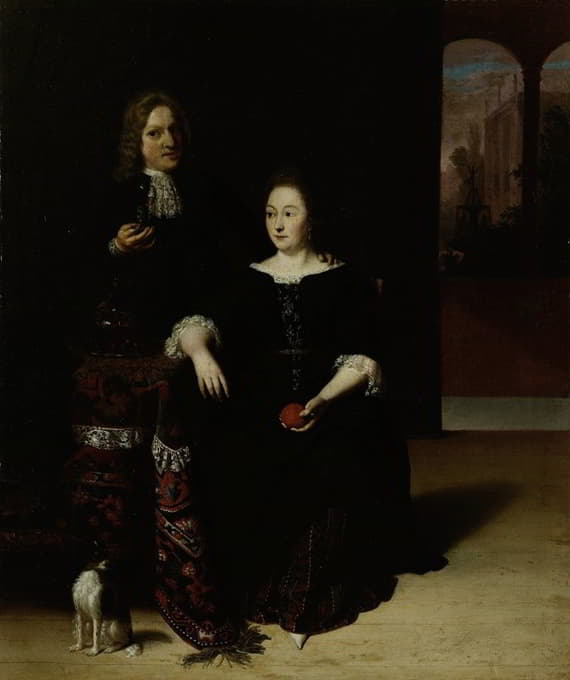 Matthias Wulfraet - Portrait of a Woman and a Man in an Interior