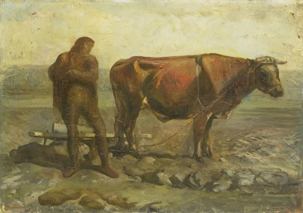 Willem van Konijnenburg - Plowing Peasant