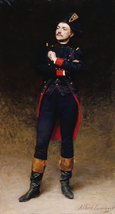 演员莱昂·马拉斯（1853-1891）的肖像画，在维多利亚时代的萨杜扮演“Thermidor”的军事角色