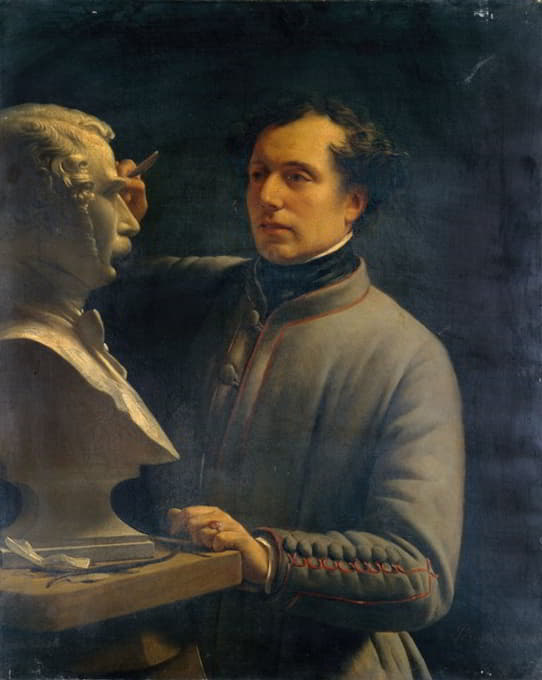 Alexis-Joseph Pérignon - Jean-Pierre Dantan (1800-1869), sculpteur, modelant le buste de Pérignon