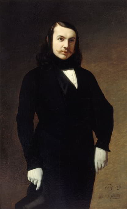 诗人、小说家和评论家狄奥菲勒·高蒂埃肖像（1811-1872）