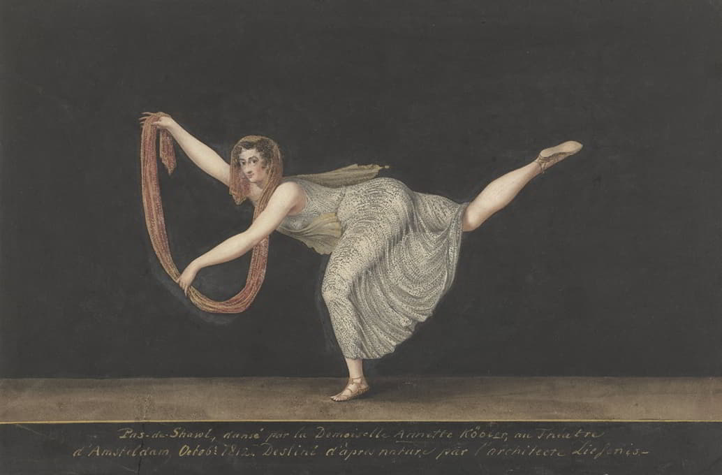 Bartholomeus Ziesenis - Danseres Annette Köbler, de pas-de-shawl uitvoerende