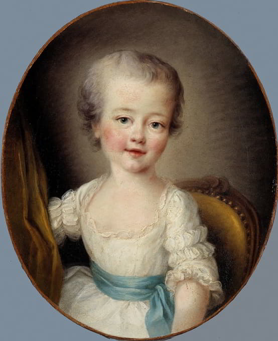 François-Hubert Drouais - Portrait de petite fille en robe blanche, dite Alexandrine Lenormant d’Etiolles