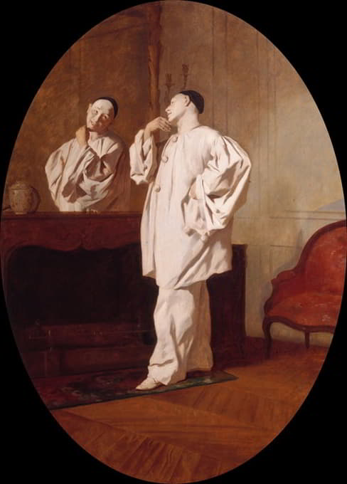 哑剧演员查尔斯·德布鲁（1829-1873），穿着皮埃罗的服装