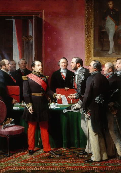 拿破仑三世向豪斯曼男爵颁布了吞并边界公社的法令（1859年2月16日）。