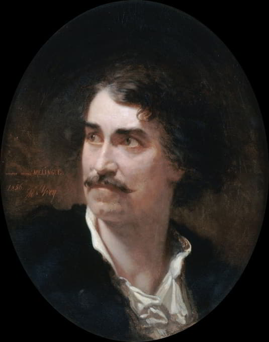 埃蒂安·梅林格肖像（1808-1875），演员和雕塑家。