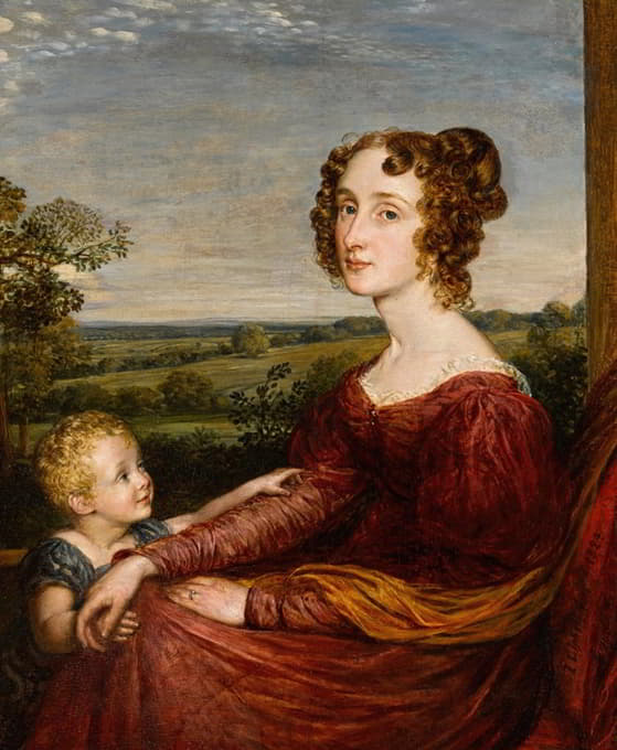 John Linnell - Portrait of Mrs. William Wilberforce and Child