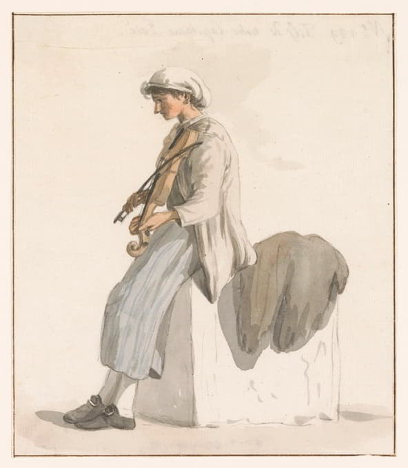 Abraham-Louis-Rodolphe Ducros - Zoon van kapitein Erié met viool