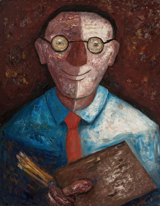 Tadeusz Makowski - Portrait of a man with a palette (Jacques Gotkowski)