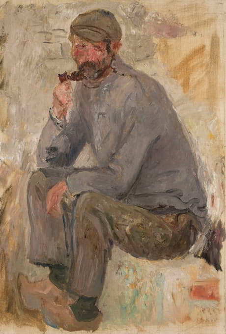 Tadeusz Makowski - Sitting fisherman with a pipe