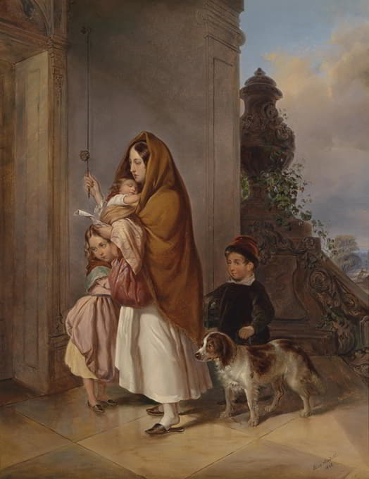 Elisabeth Modell - Mutter mit ihren Kindern in Not