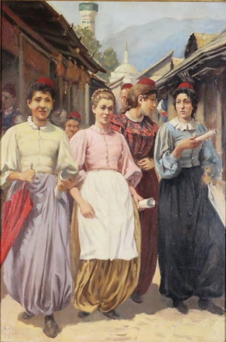 萨拉热窝集市上的四位女士