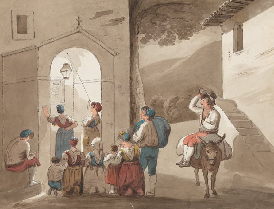 Isaac Weld - After Pinnelli – Group of Peasants Outside a Church