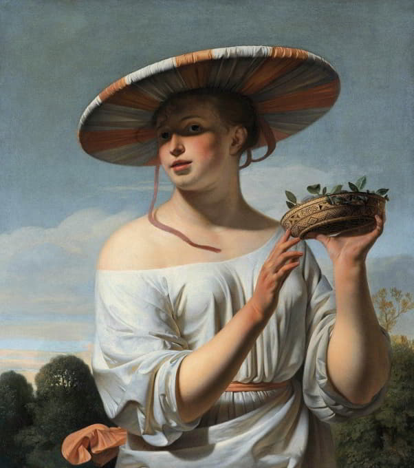 Caesar Van Everdingen - Girl in a Large Hat