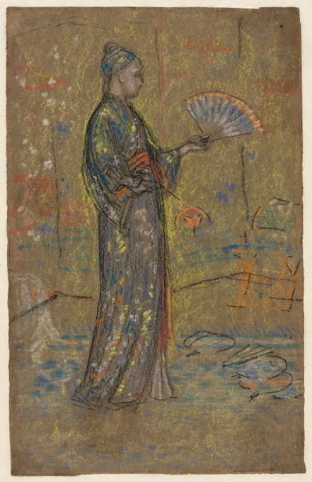 James McNeill Whistler - Japanese Woman Painting a Fan