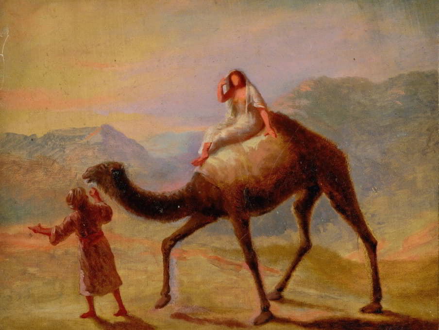 骑骆驼的男人和女人