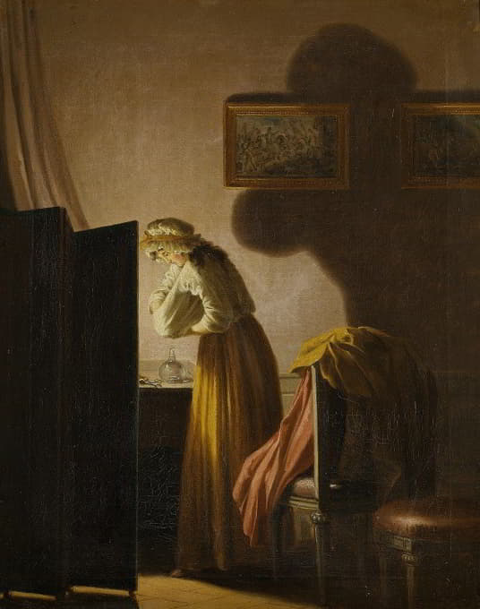 Pehr Hilleström - A Woman Picking Fleas by Candlelight