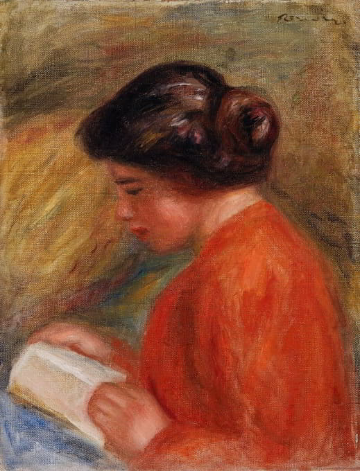 年轻女性阅读（年轻女性阅读，半身像）